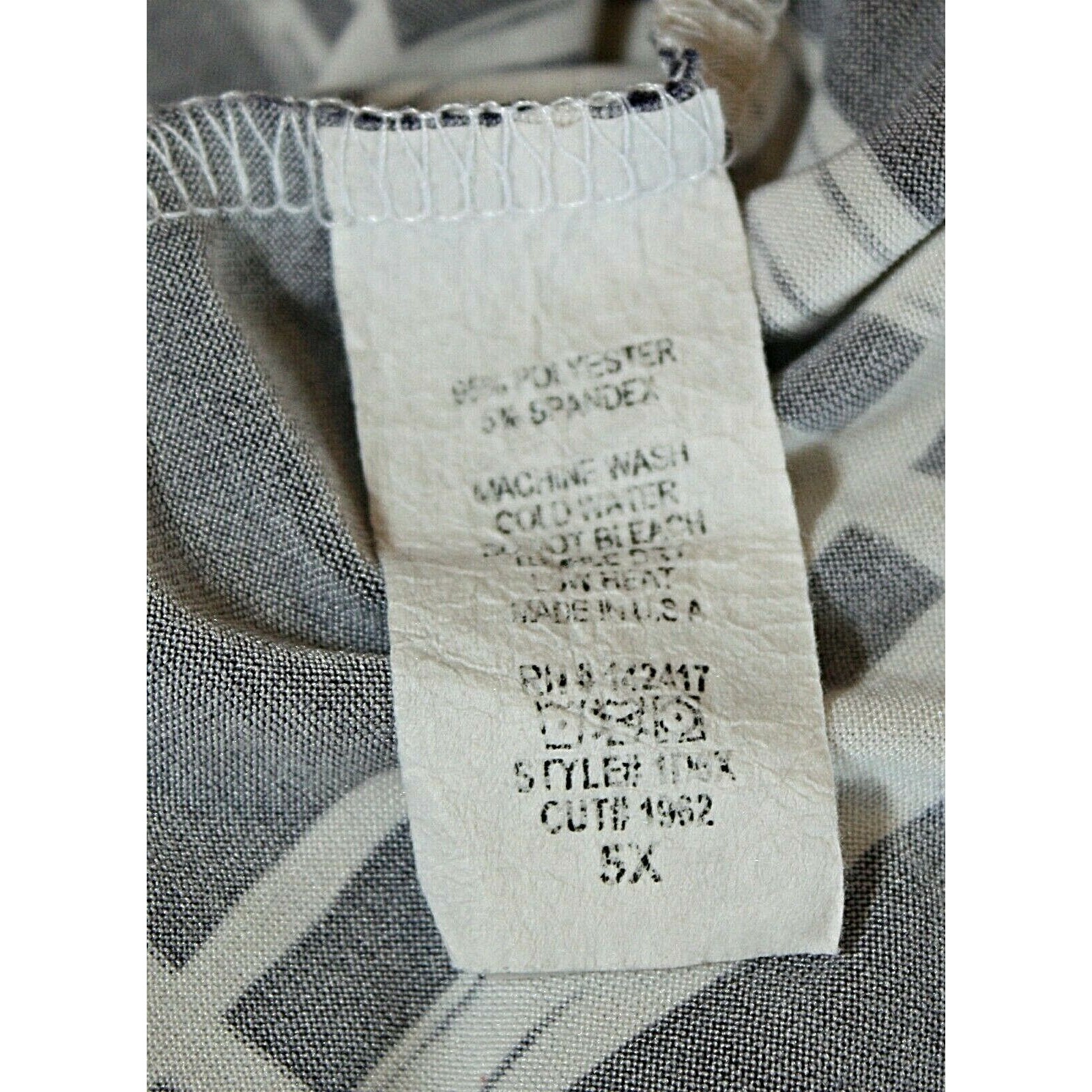 Swak Tank Top Blouse Plus Sz. 5x Navy White Plaid Sleeveless W / Hip Ties #03 — image 8 of 8